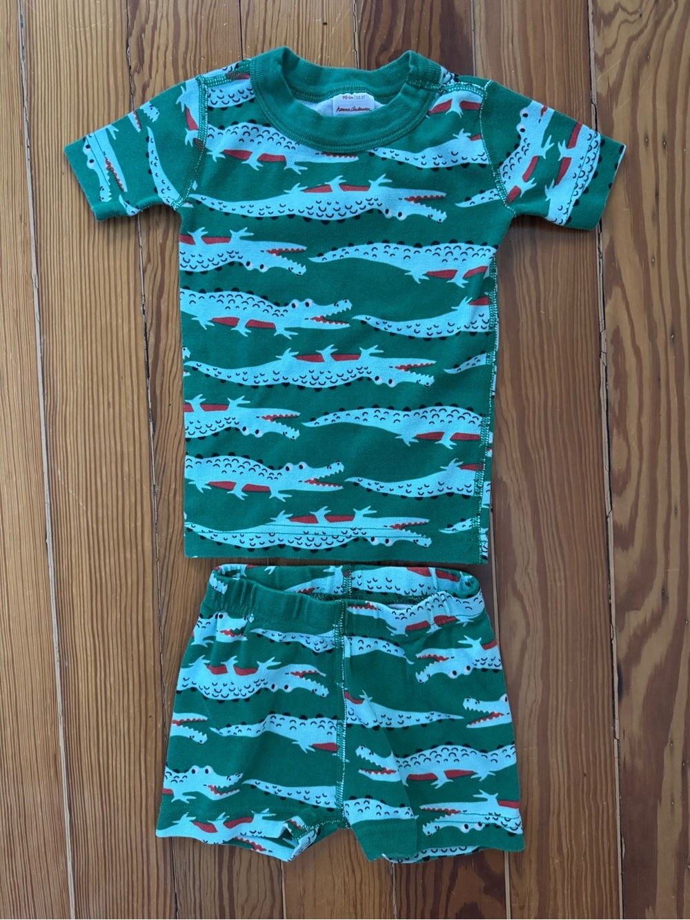 Hanna Andersson Green Alligator Print Pajama Set